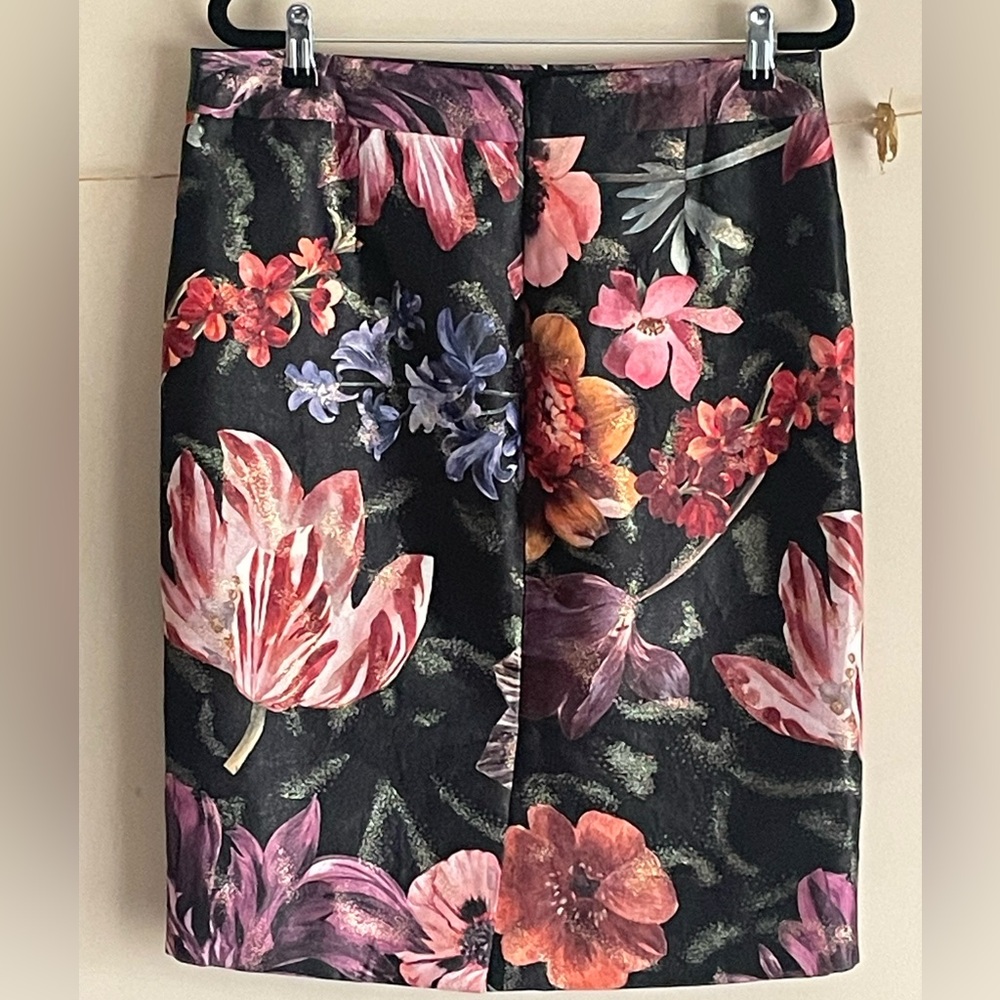 J. Crew Midnight Dutch Black Floral No. 2 Pencil Skirt - Picture 2 of 9